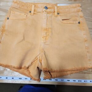 American Eagle Women's Orange Denim Shorts